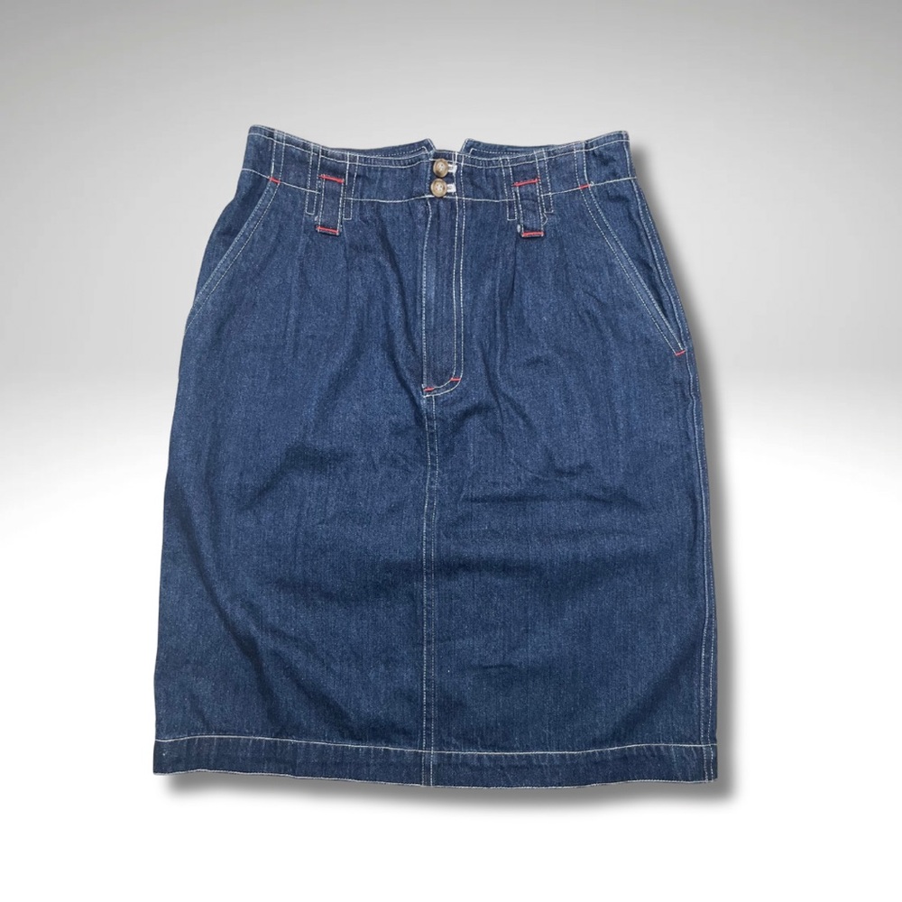 VTG JG Hook Denim Pencil Skirt | High Waist, Red Stitching, Heritage Americana